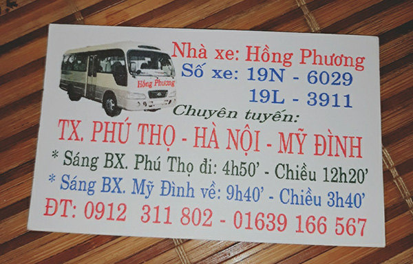 Nhà xe Hồng Phương, Phú Thọ