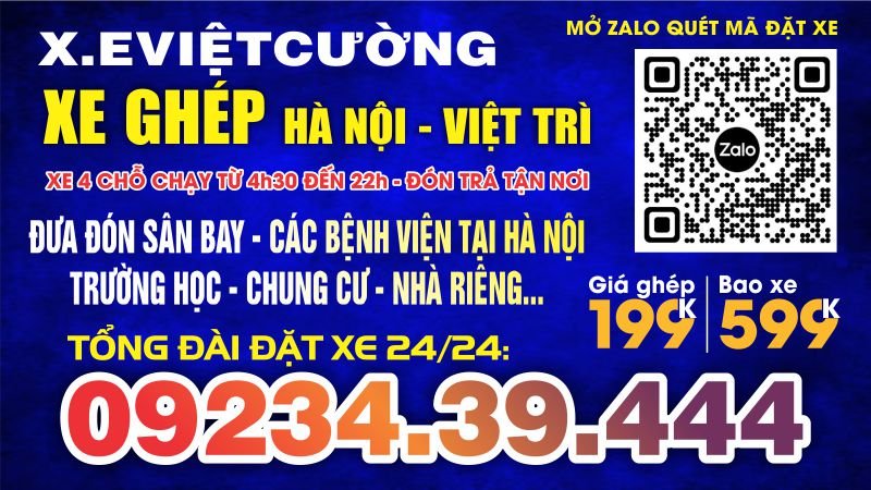Xe ghép Việt Trì Hà Nội giá rẻ được đánh giá tốt nhất