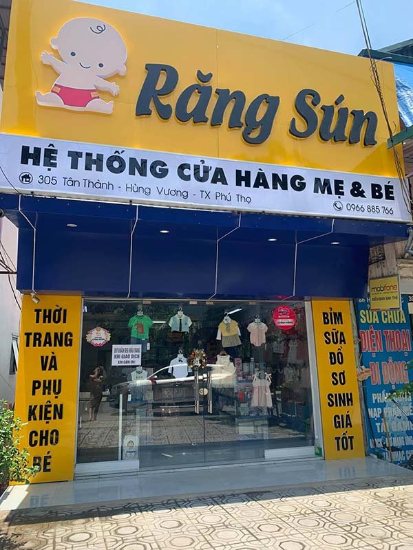 Cửa hàng mẹ và bé Răng Sún thị xã Phú Thọ