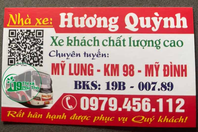 Nhà xe Hương Quỳnh chuyên tuyến Mỹ Lung, Yên Lập đi Mỹ Đình, Hà Nội