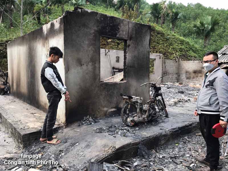 Phú Thọ: Bắt nam thanh niên đốt nhà bạn gái vì mâu thuẫn