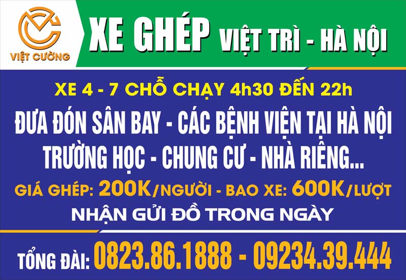 Dịch vụ xe ghép Việt Trì - Hà Nội được đánh giá tốt